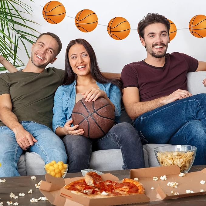 Vuzvuv 60Pcs 6In Paper Basketball Cutouts with 120Pcs Glue Points,Basketball Cut Outs Bulletin Board Decorations for Wall