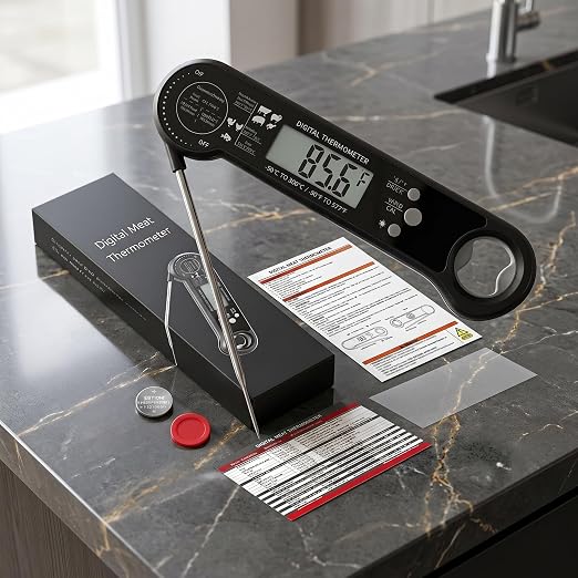 Digital Meat Thermometer, IP67 Waterproof Instant Read for Kitchen BBQ Grill