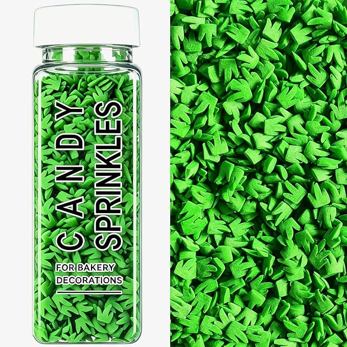 Edible Grass Sprinkles for Cake Decorating, Soccer Football Field Green Sprinkles Toppings for Cupcakes, Cookies, Ice Cream, Golf Sports Party Dessert Decorations, 3.4 oz