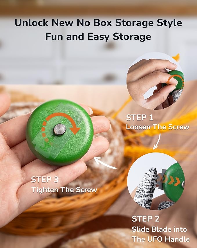 Sourdough Bread Lame Dough Scoring Tool, Safe Stable Precise for Sour Dough Scoring Substitute Dangerous Wooden UFO Bread Lame, Bread Knife for Homemade Bread Scorer, Bread Baking Supplies Accessories