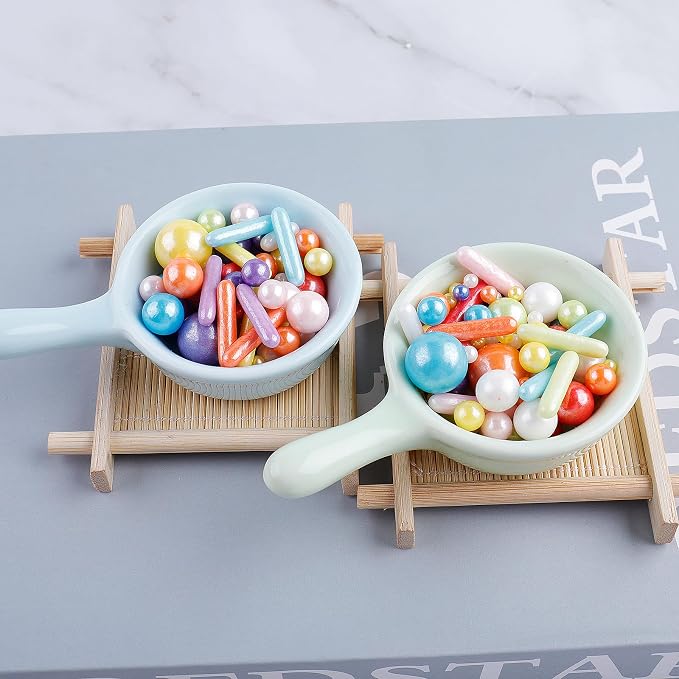 Rainbow Sprinkles for Cake Decorating, 4.6 oz Edible Pearl Rod Sprinkles for Baking Cupcake Cookies Dessert Ice Cream