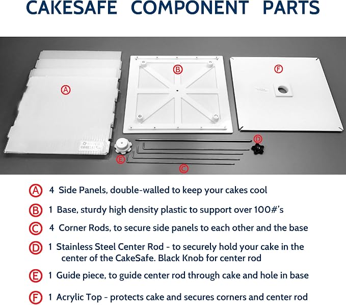 CAKESAFE Reusable Medium Cake Transporter, Clear Plastic Cake Carrier (20" W x 22" H)