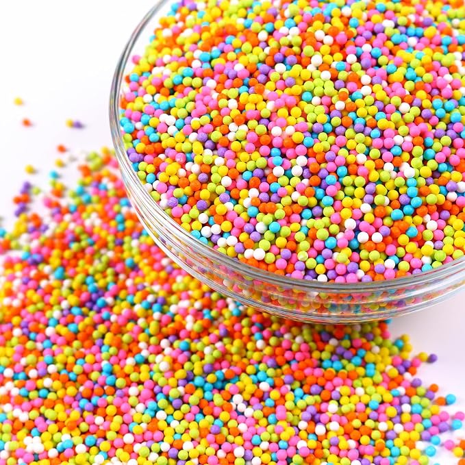 Easter Sprinkles for Cake Decorating Edible Rainbow Nonpareils Yellow Green Blue Pastel Sprinkles Mix 7 ounce for Cookies Chocolate Ice Cream Cupcake Topper