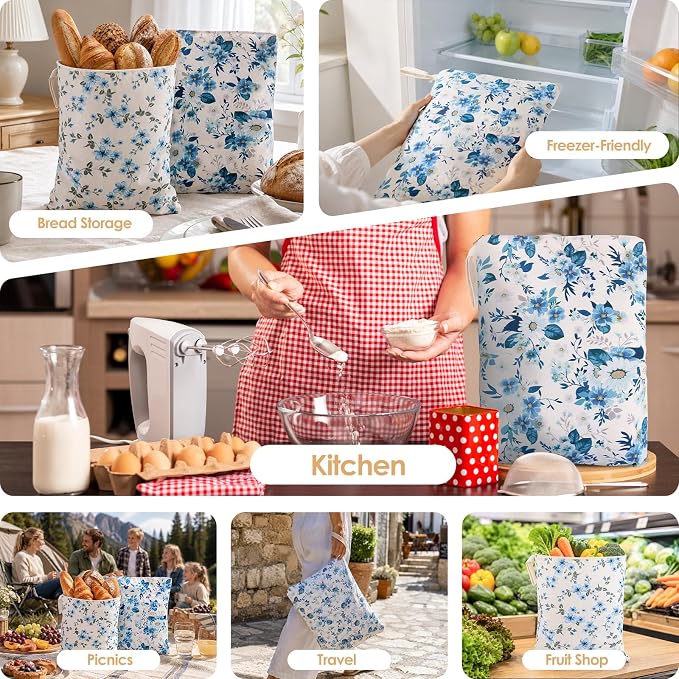 Beeswax Bread Bags,L-Shaped Sealed Zip Design,Extra Large 2 Pack- 17"×13" Reusable Sourdough Bread Bags for Homemade Bread