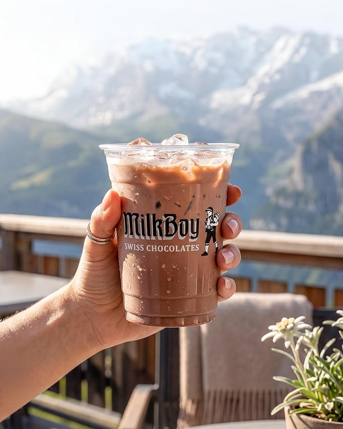 MilkBoy Dairy Free Hot Chocolate Mix - Gluten Free Swiss Cocoa Drink Powder, Vegan Hot Cocoa Mix, Gourmet Swiss Chocolate Drink, Kosher, Rainforest Alliance Certified - 12 oz Can
