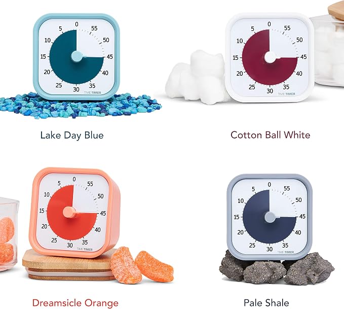 TIME TIMER Home MOD – 60-Minute Visual Timer, Homeschool Supplies Study Tool, Timer for Desk, Office, and Meetings with Silent Operation (Dreamsicle Orange)