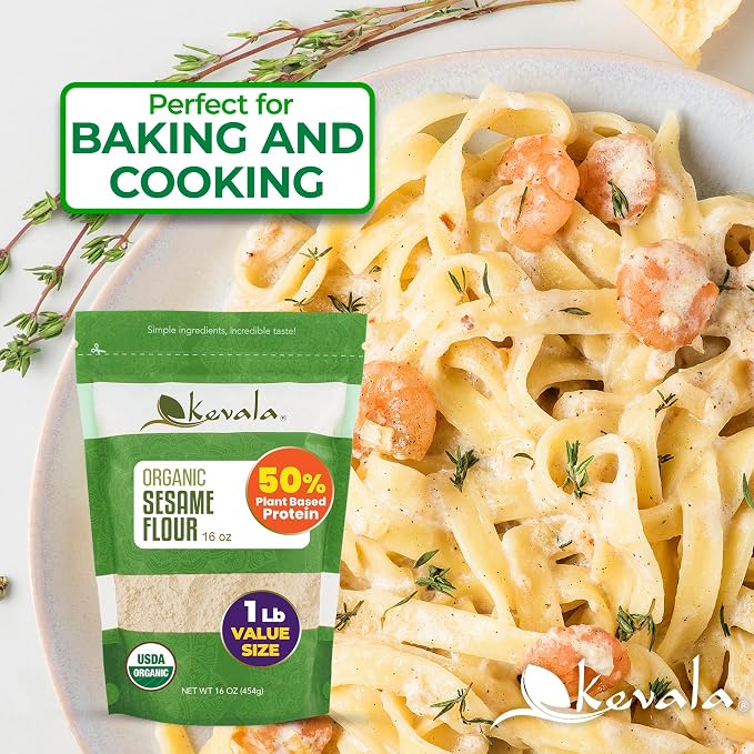 Kevala Organic Sesame Flour – Gluten Free, Making Bread, From Non GMO Seeds, All Purpose, Vegan, Baking and Cooking, 2 lb, 32 oz (Pack of 2)