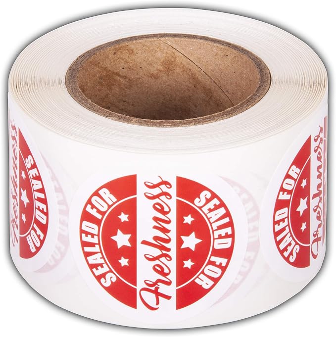 Food Delivery Tamper Evident Sealed for Freshness Labels - 500 Adhesive Stickers for Safe Food delivery (2" Circles)