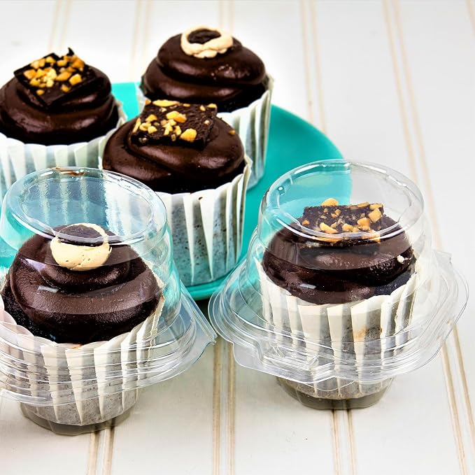Green Direct Clear Stackable Cupcake Boxes Disposable Individual Cupcake Containers Airtight With Lid Plastic Carrier Bpa Free Cupcake - 25