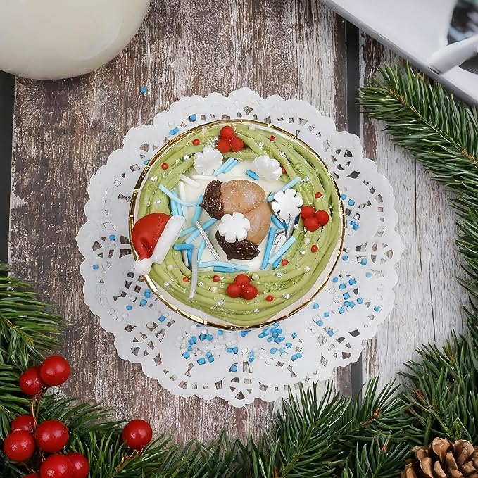 Winter Sprinkles for Cake Decorating 8 oz, Blue and White Frozen Snowflake Sprinkles Christmas and Holiday Assortment, Edible Jimmies, Nonpareils and Sanding Sugar for Decorating Cookies, Baking, Cupcakes, Cakes, Desserts