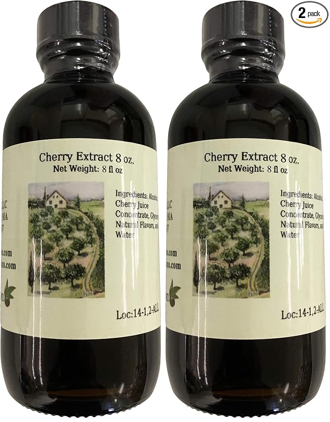 OliveNation Pure Cherry Extract - 8 ounces - All-natural - Great for use in sauces, dressings and desserts all year round - baking-extracts-and-flavorings (Pack of 2)