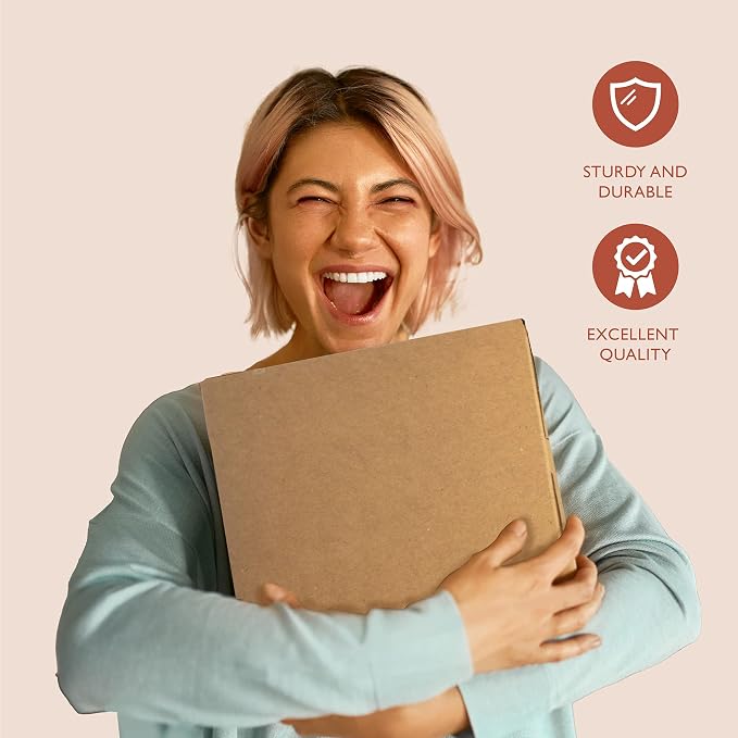 Fit Meal Prep 10 Pack Kraft Bakery Boxes, 10 x 10 x 2.5 Inches Brown Pastry Boxes, Cardboard Treat Boxes Pie Boxes Cookie Boxes Dessert Boxes for Cupcakes, Chocolates, Donuts, Macarons