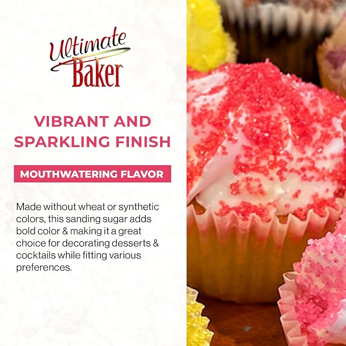 Ultimate Baker Flavored Sanding Sugar (1x4oz) - Burst of Flavor & Color for Cakes, Cookies & More, All-Natural, Perfect for Baking & Decorating or as a Flavored Coffee Sugar (Candy Cane)