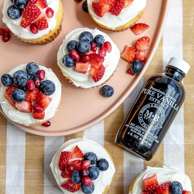 Morton & Bassett Pure Vanilla Extract, 2 fl oz – Non-GMO, Salt-Free, Ideal for Baking & Desserts