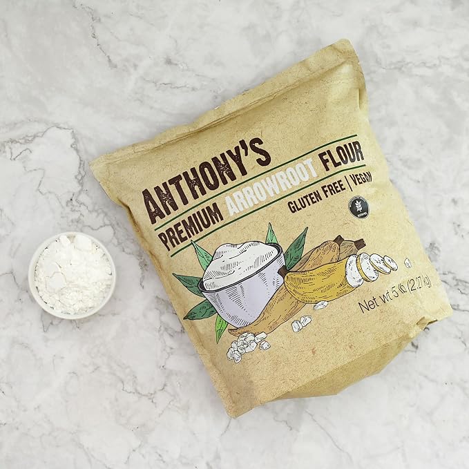Anthony's Premium Arrowroot Flour, 5 lb, Fine Powder, Gluten Free, Non GMO, Cornstarch Alternative (Pack of 2)