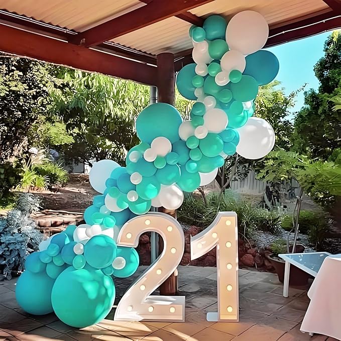 120pcs Teal Balloons, 18 12 10 5 inch Turquoise Balloons Different Sizes Teal Balloon Arch Kit for Wedding Baby Shower Graduation Birthday Party Decorations