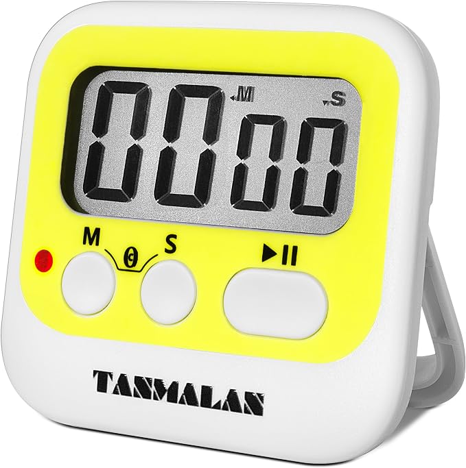 Easy to USE, Digital Timer Kitchen Timer, Magnetic Timer, Tanmalan (Yellow -1 Pack)