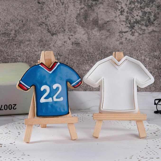 Mostop Soccer Uniform Cookie Cutter with Stampers, 3D Sports Cookie Cutter Set, Cake Decoration Tools Birthday Party Supplies Favors