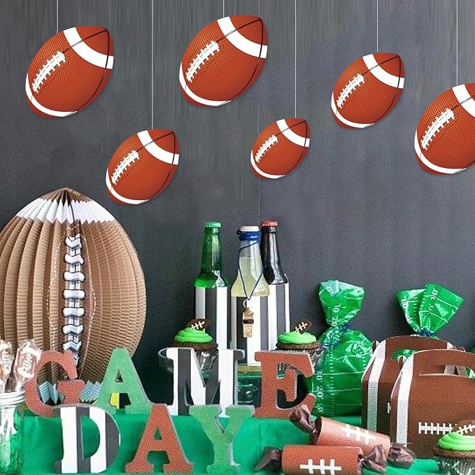 Vuzvuv 60Pcs 6In Paper Football Party Cutouts with 120Pcs Glue Points,Ball Cut Outs Bulletin Board Decorations for Sport Theme Birthday Classroom Party Decor Supplies