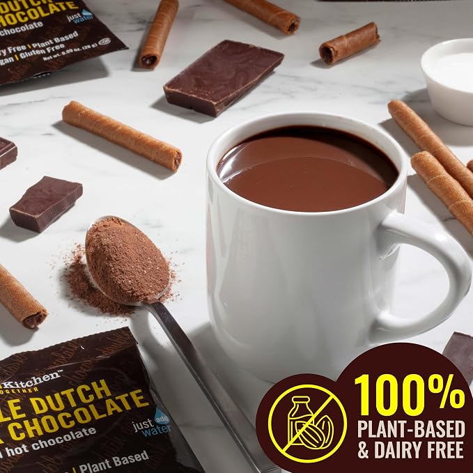 Castle Kitchen Caramel Dark Hot Chocolate Mix (28 oz) – Dairy-Free, Vegan, Plant Based, Gluten-Free, Non-GMO Project Verified, Kosher Hot Cocoa – Just Add Water – 14 oz, Pack of 2
