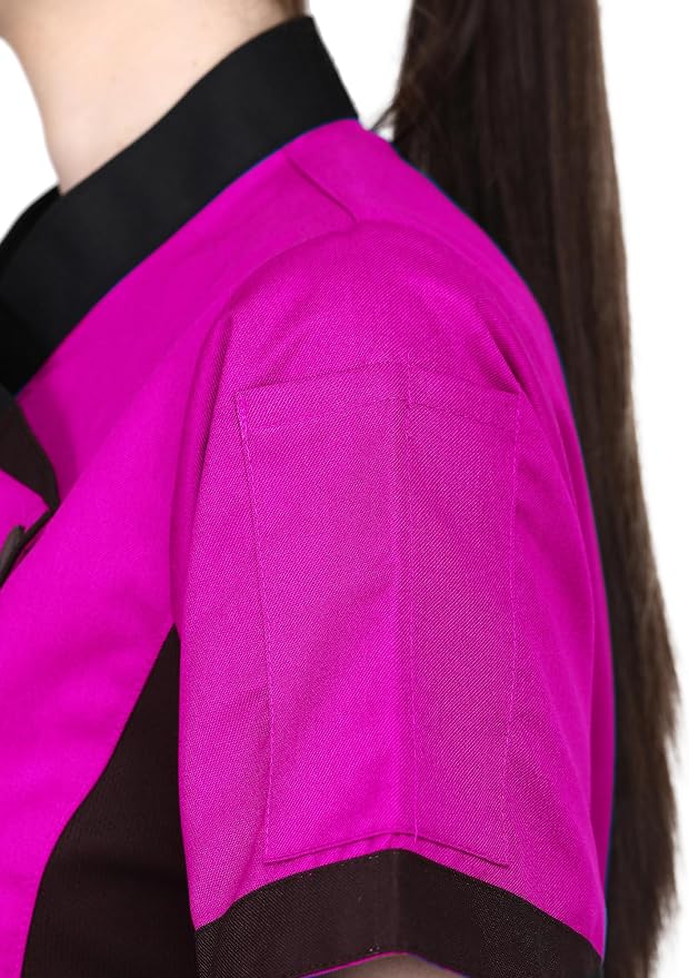 Short Sleeves Only Women's Ladies Side Mesh Chef's Coat Jacket