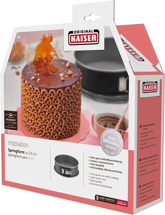 Kaiser Springform Pan, Stainless Steel, Black, 24 cm