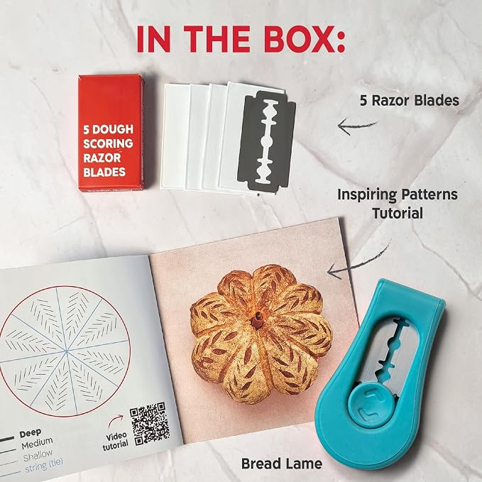 Bread Lame Sourdough Scoring Tool - Magnetic Scoring Knife for Bread Baking Bread Razor for Homemade Bread Professional Sourdough Scoring Tool with 5 Replaceable Razor Blades