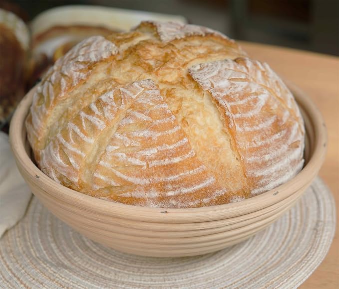 Banneton Bread Proofing Basket,9 Inch Round + 9.8 Inch Oval Sourdough Proofing Baskets with Liner,Dough Proofing Bowls,Made of Natural rattan,for Sourdough Bread Baking Supplies