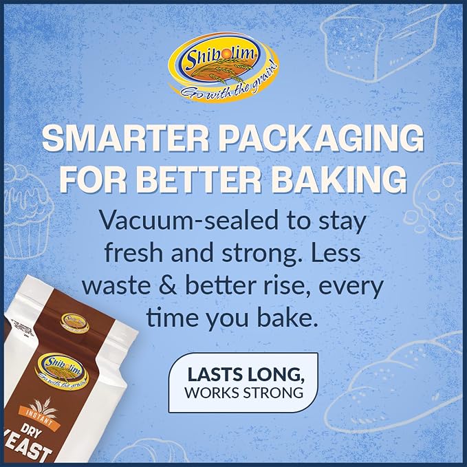 Shibolim Instant Dry Yeast, 1.1 lb (3 Pack) | Fast-Rising Yeast for Rapid Rise | Great for Challah, Bread, Pizza & More | Kosher | Vacuum-Sealed