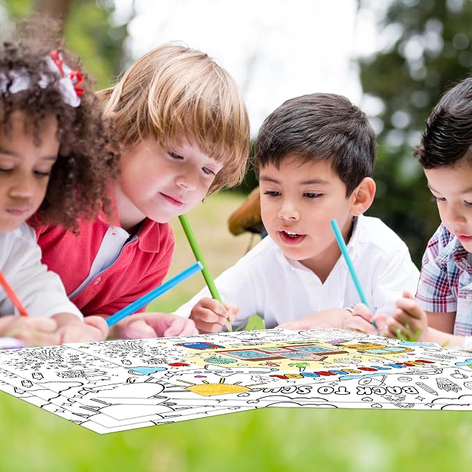 45pcs Back to School Coloring Placemats for Kids Disposable Coloring Poster First Day of School Gifts School Classroom Activities Paper Table Mats