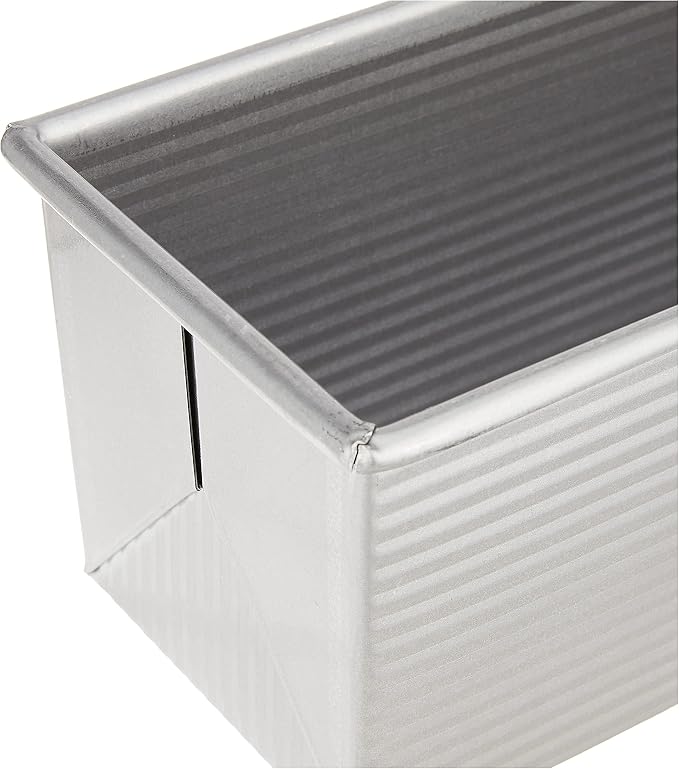 USA Pan Bakeware Pullman Loaf Pan with Cover,13 x 4 inch,Nonstick & Quick Release Coating,Made in the USA from Aluminized Steel,(Pack of 3)
