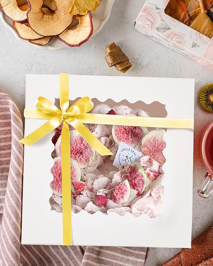 qiqee White 8"x8"x5" Cake Box 4Pcs, 6" White Cake Round Boards 4Pcs, for Cake, Treat Cookie Dessert, Birthday Party
