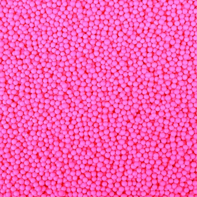 Pink Nonpareils Sprinkles, Edible 2mm Pearl, Pink Sprinkles for Cake Decorating, Cake Pops, Cupcakes, Cookies, Macarons, and Ice Cream(120g/4.23oz)