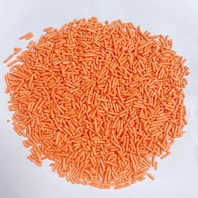 PhilaeEC Orange Jimmies Sprinkle Edible Soft Jimmies Sprinkle for Cake Decoration Cupcake Topper Cookie Baking Decorations Halloween Christmas Valentine Supplies 2.75oz/78g