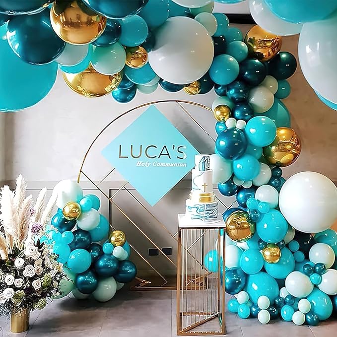 PartyWoo Green Balloon Garland, 100 pcs Shades of Green Balloons Different Sizes Pack of 36 Inch 18 Inch 12 Inch 10 Inch 5 Inch for Balloon Garland Arch as Party Decorations, Birthday Decorations