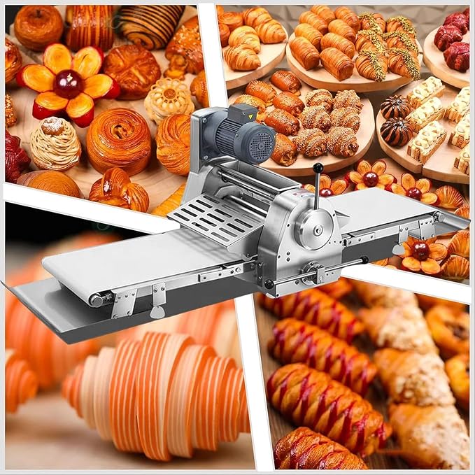 INTSUPERMAI Dough Sheeter Reversible Commercial Pizza Dough Roller Countertop Sheeter Machine 65.0"×15.7" Belt Fondant Sheeter Pasta Machine Press Pastry Baker 110V