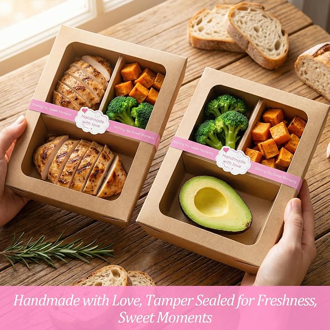 100PCS Pink Food Retail Package Seal Labels Sticker, 9x1 Inch Tamper Proof Stickers, Tamper Evident Stickers Baking Gift Box Sticker for Handmade Baking Craft Arts, Freshness Labels