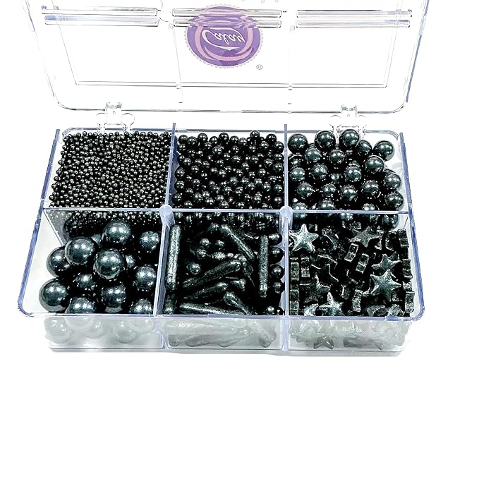 Homipooty Edible Black Pearl Sugar Sprinkles 130g/4.58oz Black Pearl Star Sprinkles For Cake Decorations Wedding,Cookies,Ice Cream, Cupcake Toppers, Halloween Christmas Supplies