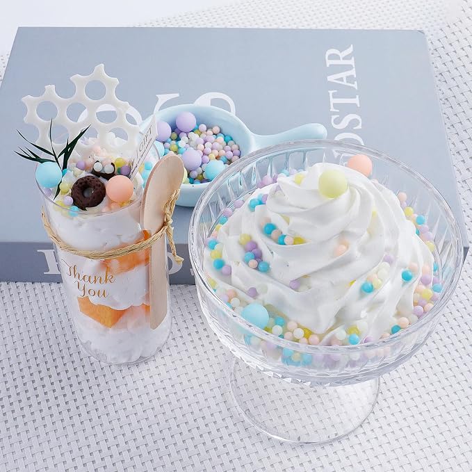 Pastel Sprinkles for Cake Decorating, 7.8oz Macaron Pearl Sprinkles 4 Sizes Mix for Cake Cupcake Cookie Baking Donuts Ice Cream Toppings