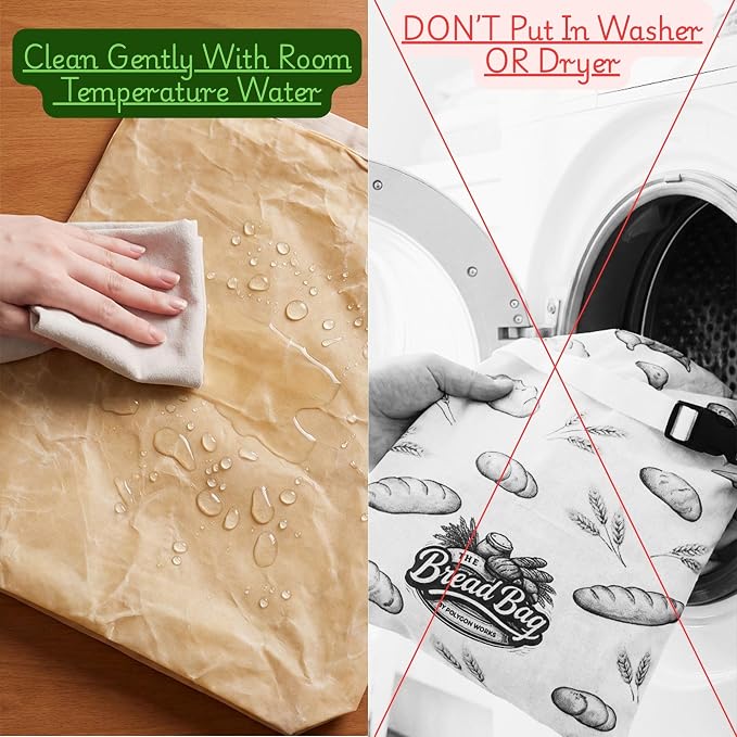 2 Pack Organic Reusable Bread Bag Beeswax Lining With Bowl Cover, Linen Bread Bag, Freshness Preservation, For Homemade Bread, Sourdough, Brioche. Durable & Made With Natural Materials.