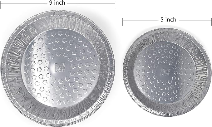Fig & Leaf (60 Pack) Premium 9-Inch Pie Pans l Disposable Aluminum Foil l Heavy-Duty l Tin Plates for Tart Quiche Pies