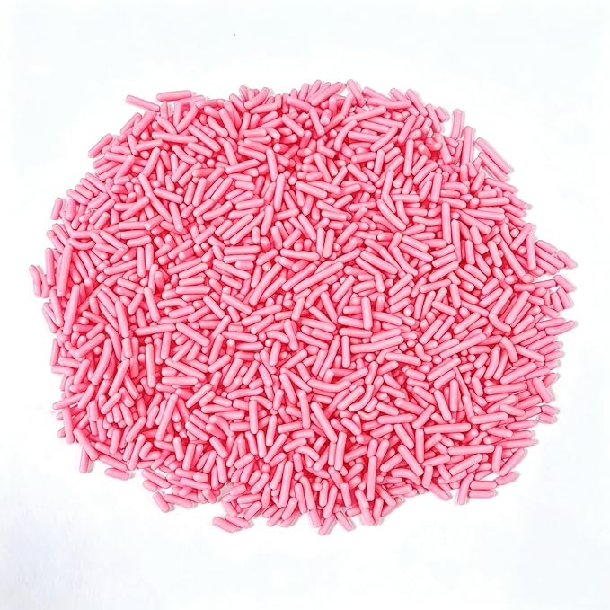 PhilaeEC Pink Jimmies Sprinkle Edible Soft Jimmies Sprinkle for Cake Decoration Cupcake Topper Cookie Baking Decorations Halloween Christmas Valentine Supplies 2.75oz/78g