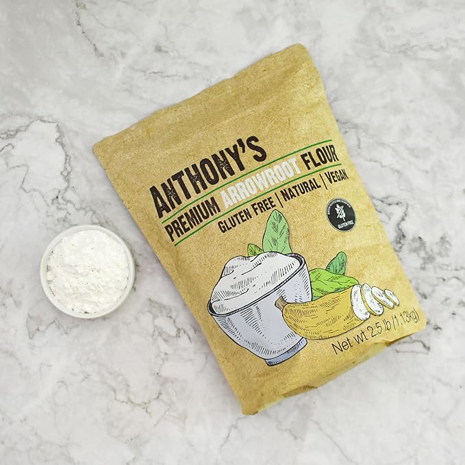 Anthony's Premium Arrowroot Flour Powder, 2.5 lb, Gluten Free, Non GMO, Cornstarch Alternative (Pack of 2)