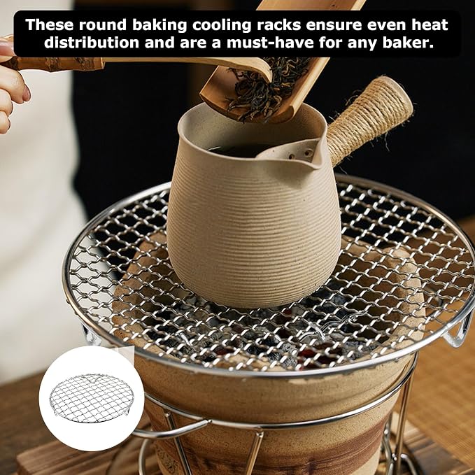 6-Inch Round Cooling Rack,Wire Rack For Cooking,Cooling Racks For Cooking And Baking With 20mm Legs,Wire Cooling Rack For Baking,Stainless Steel Cooling Racks For Cooking Baking Steaming Bbq