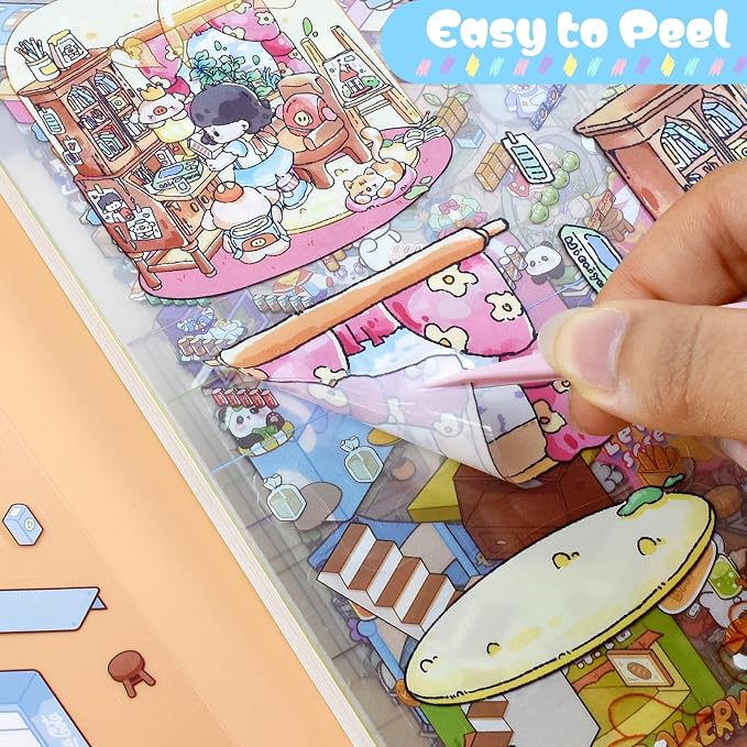 20 Sets DIY 3D Stickers Scene Collection Book DIY Sticker Scenes Make Your Own Sticker Therapy Relief Stress Pass The Time