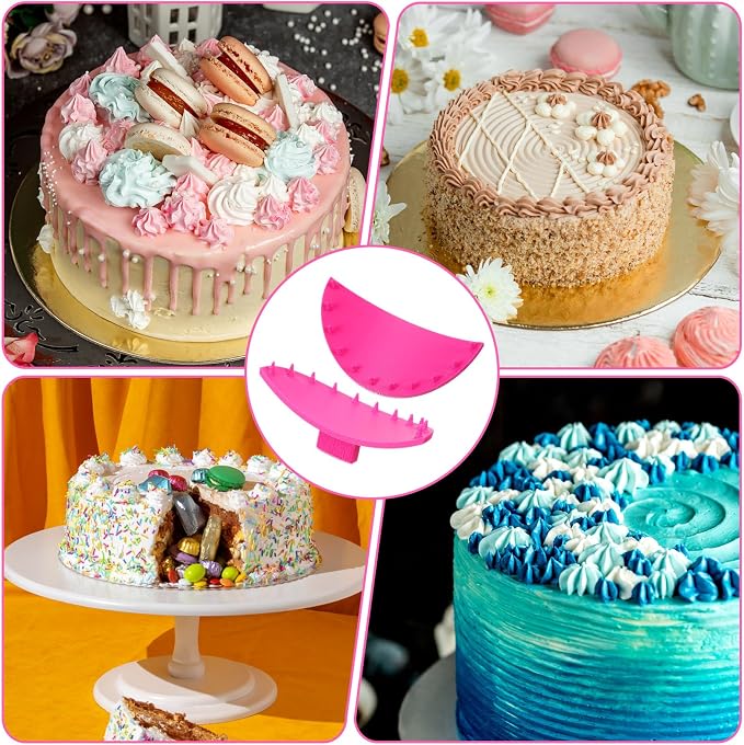2 PCS Cake Arch Guide Tool, Ruffle Guide Stencil Cake Writing Tools Cakes Arc Ruler Cakes Ruffle Marker for Controlling the Size and Position of the Arc for Beginners and Bakers