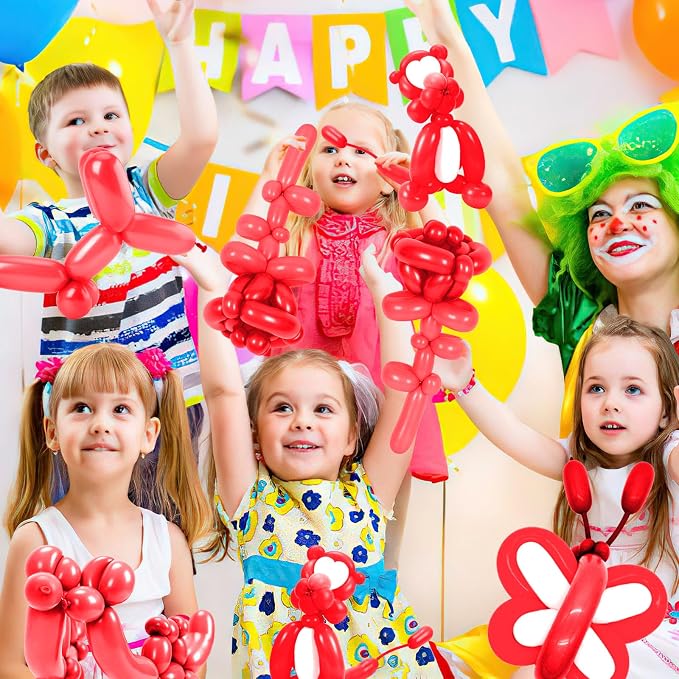ZNHIS 260 Balloons, 100pcs Long Balloons, Red 260 Balloons, Long Balloons for Balloon Arch, Balloon Animals Kit, Balloons for Balloon Animals, Long Balloons Twisting Balloons