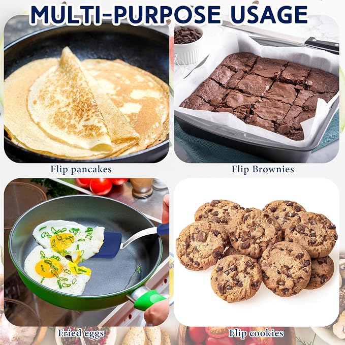 Small Silicone Spatula Flexible Silicone Cookie Spatula Heat Resistant Small Pancake Turner for Kitchen Use Nonstick Cookware No Scratch Cooking Flipper for Egg Pancake
