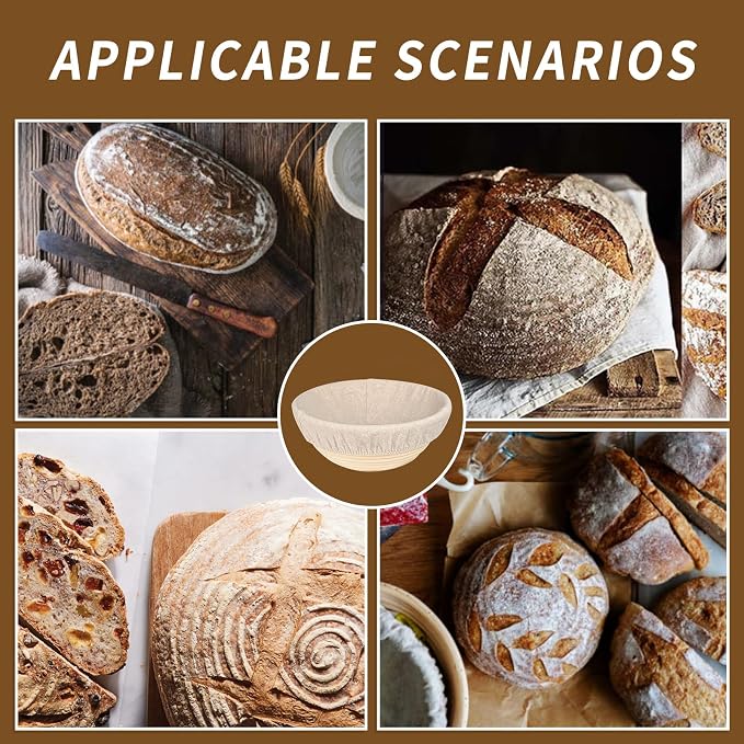 6 Packs Round Bread Proofing Cover for Banneton Basket,9 inches,Natural Rattan Banneton Cloth Liner for Bread Sourdough Proofing Homemade Baking Dough(Basket Not Included)