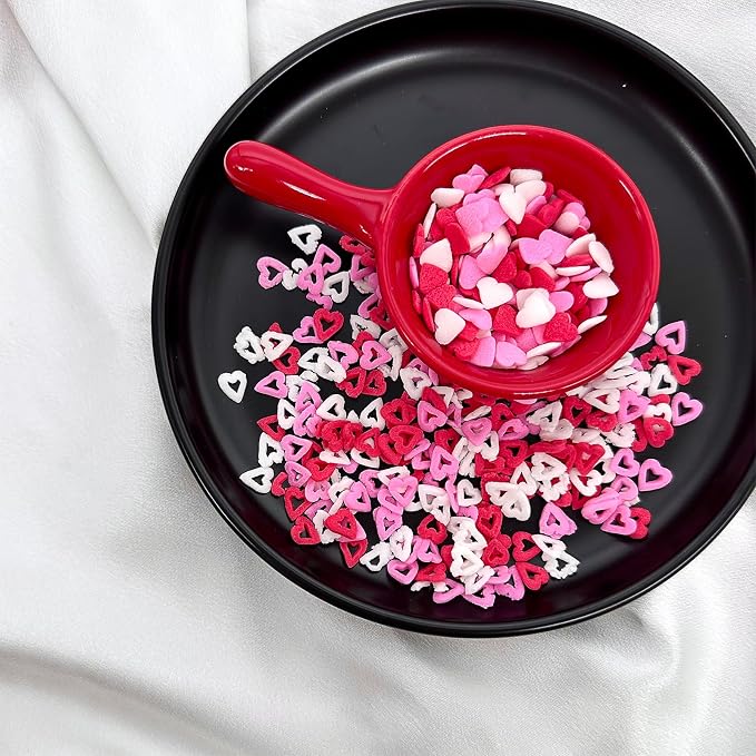 Valentines Sprinkles, 6.53oz Red Pink Heart Sprinkles for Cake Decorating, Edible Hearts for Baking, Ice Cream, Cookies, Cupcake Topper